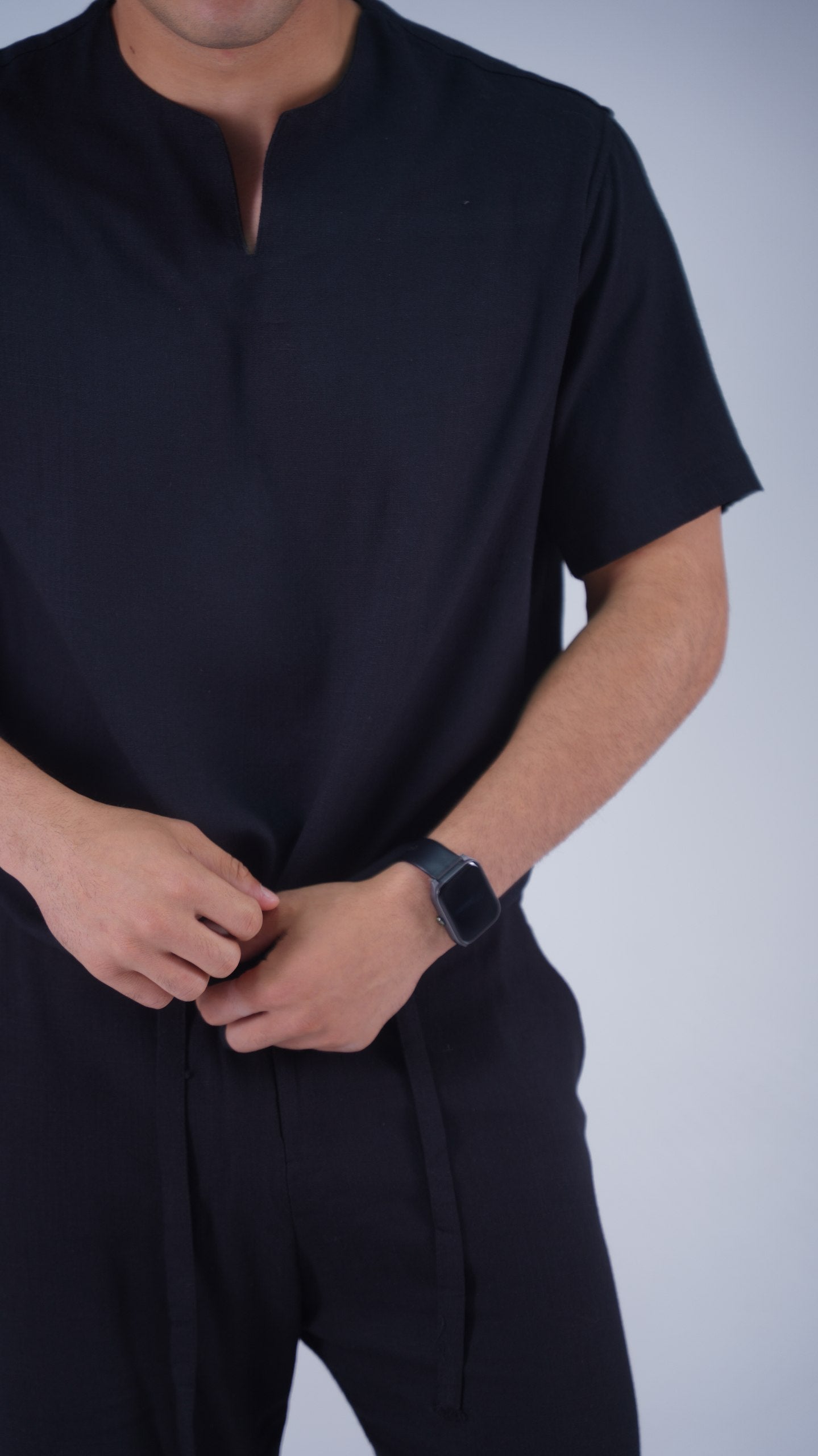 Split neck Lenin set Black